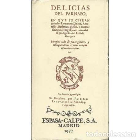 Libros: Delicias del Parnaso - Luis de G&oacute;ngora - Foto 1