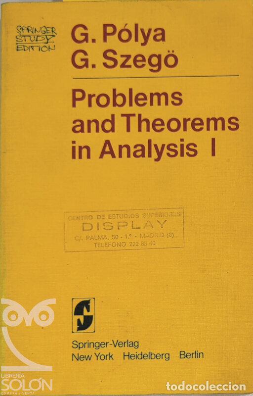 Libros: Problems and theorems in analysis I - George Po?lya/Ga?bor Szeg&ouml; - Foto 1