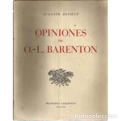 Libros: OPINIONES DE O.-L- BARENTON - Detoeuf, Auguste - Foto 1