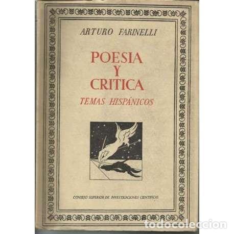 Libros: Poes&iacute;a y cr&iacute;tica - Arturo Farinelli - Foto 1