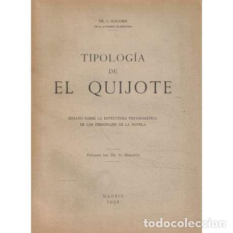 Libros: Tipolog&iacute;a de El Quijote - Dr. J. Goyanes