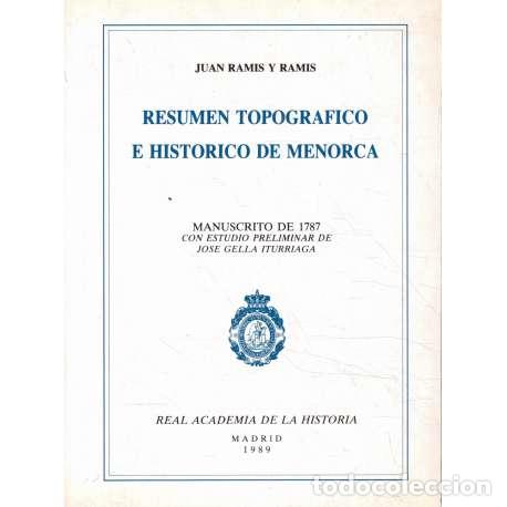 Libros: Resumen topogr&aacute;fico e hist&oacute;rico de Menorca - Juan Ramis y Ramis - Foto 1