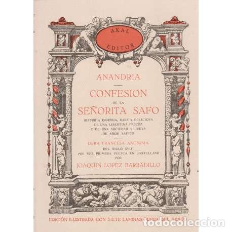 Libros: Confesi&oacute;n de la se&ntilde;orita Safo - An&oacute;nimo - Foto 1