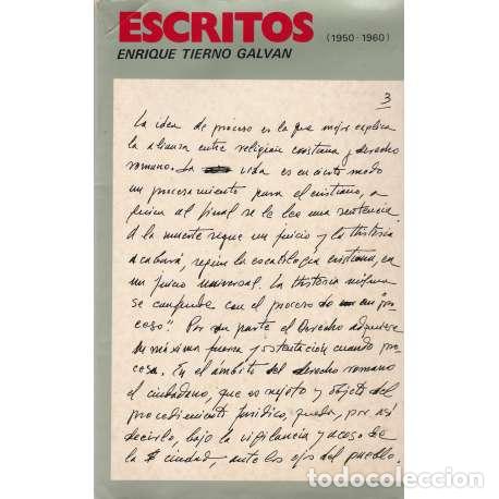 Libros: Escrito (1950-1960) - Tierno Galv&aacute;n, Enrique - Foto 1