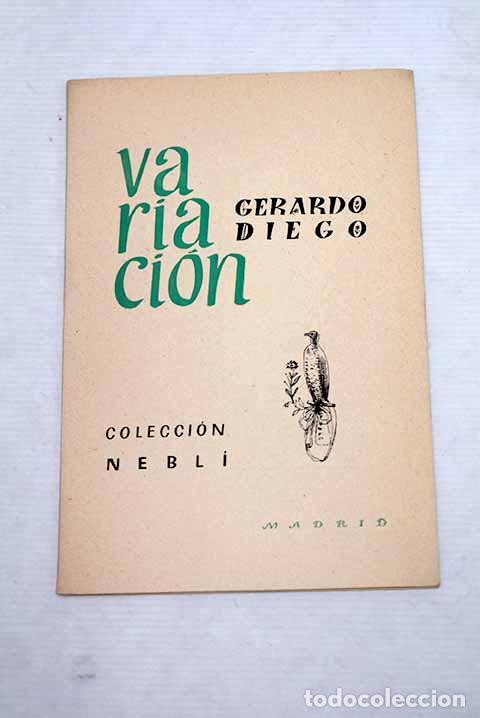 Libros: Variaci&oacute;n: Diego, Gerardo.- Diego, Gerardo - Foto 1