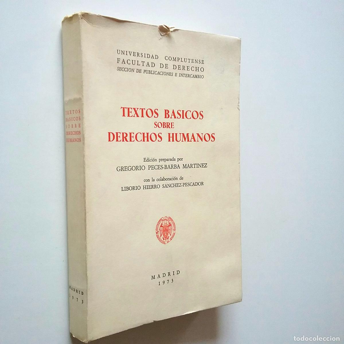Libros: Edici&oacute;n de Gregorio Peces-Barba - Textos b&aacute;sicos sobre Derechos Humanos - Foto 1
