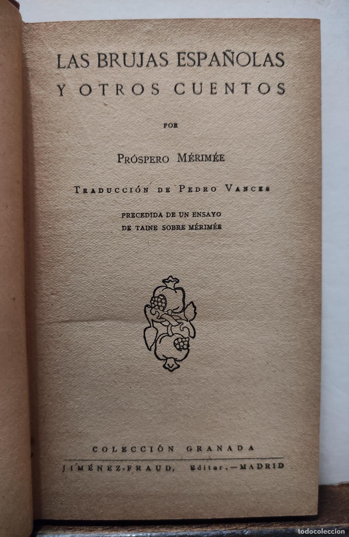 Libros: LAS BRUJAS ESPA&Ntilde;OLAS Y OTROS CUENTOS - PROSPERO MERIMEE - Foto 1