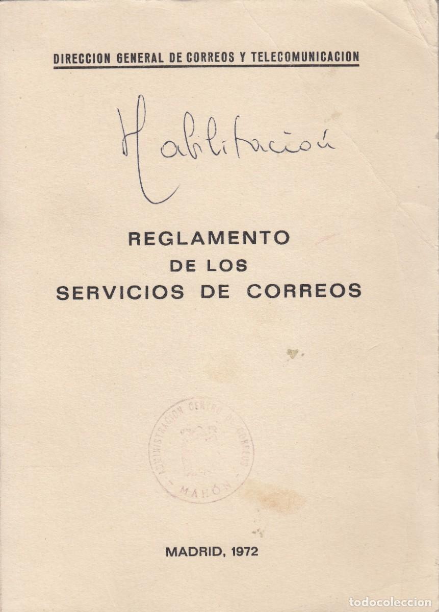 books: REGLAMENTO DE LOS SERVICIOS DE CORREOS. 1972. ADR