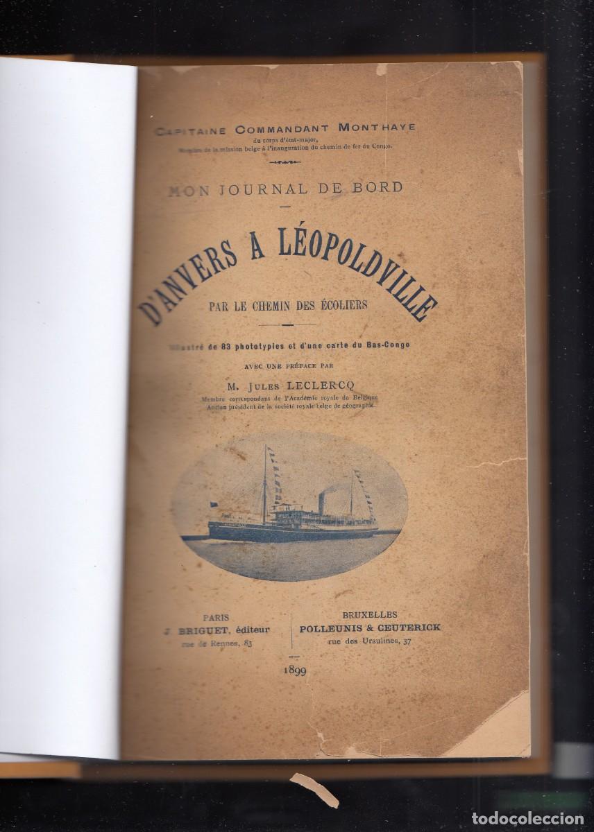 Libros: MON JOURNAL DE BORD. D&acute;ANVERS &Agrave; LEOPOLDVILLE. MONTHAYE. ADS - Foto 3