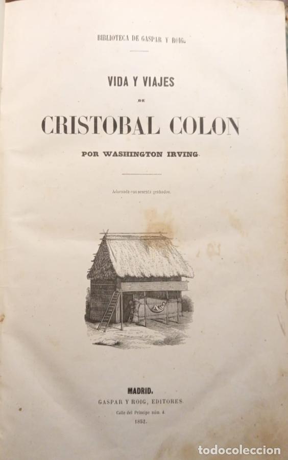 Libros: Vida y viajes de Cristobal Col&oacute;n - Irving, Washington - Foto 2