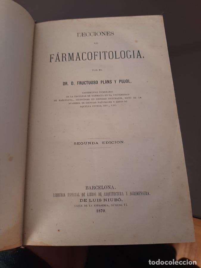 Libros: Lecciones de historia natural farmac&eacute;utica y de farmacolog&iacute;a natural - Plans y Pujol, Fructuoso