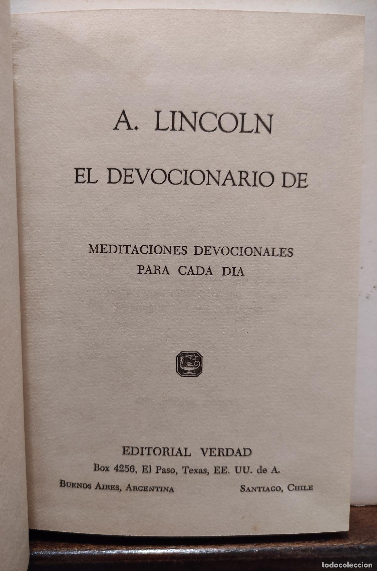 Libros: EL DEVOCIONARIO DE A. LINCOLN - Foto 5