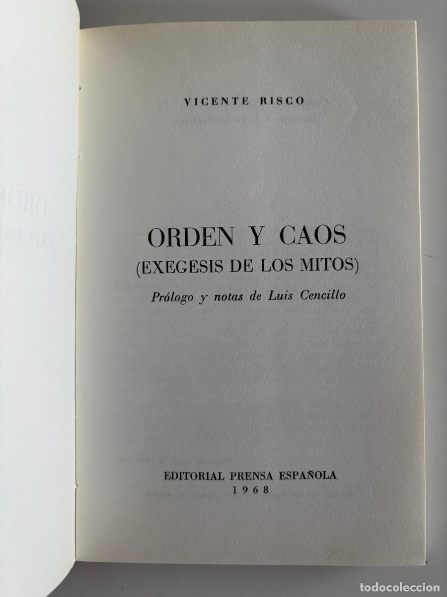 Libros: Orden y caos - Ex&eacute;gesis de los mitos - Vicente Risco - Foto 2