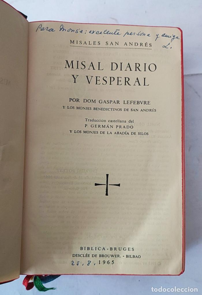 Libros: MISAL DIARIO Y VESPERAL - Gaspar Lefebvre - Foto 3