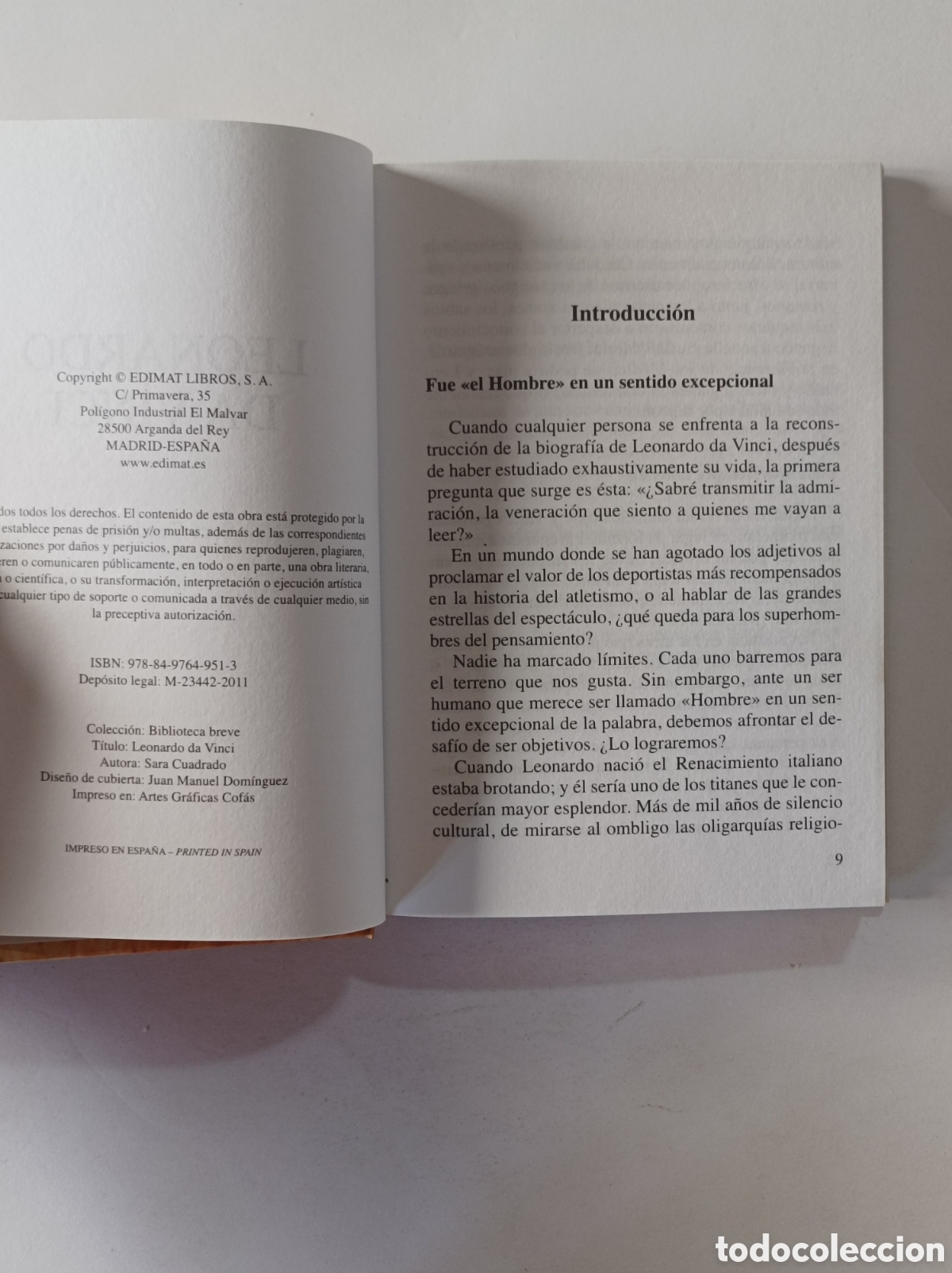 Libros: LEONARDO DA VINCI. SARA CUADRADO. EDIMAT. 2011. - Foto 2
