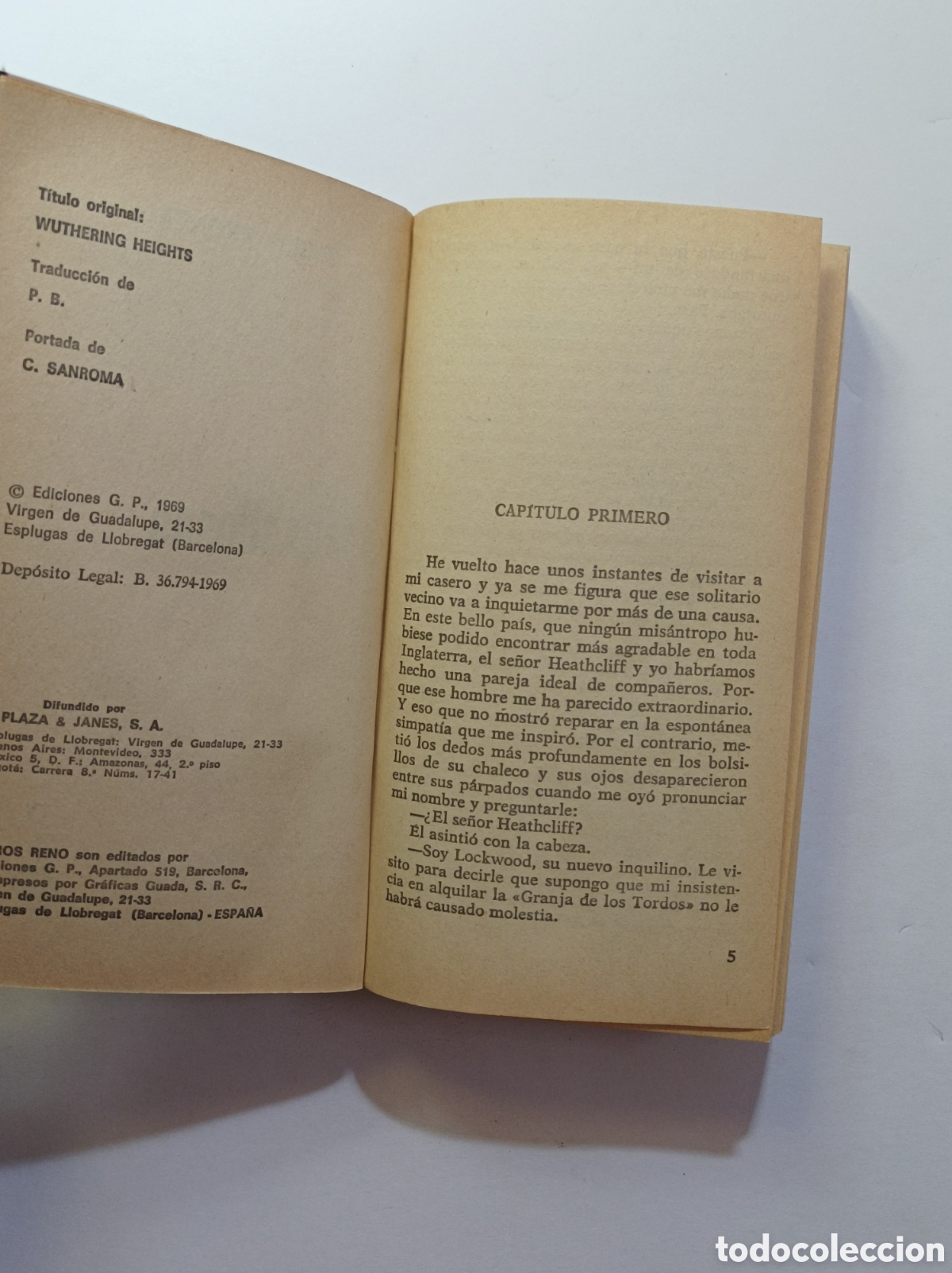 Libros: CUMBRES BORRASCOSAS. EMILY BRONT&Euml;. G.P. 1969. - Foto 2