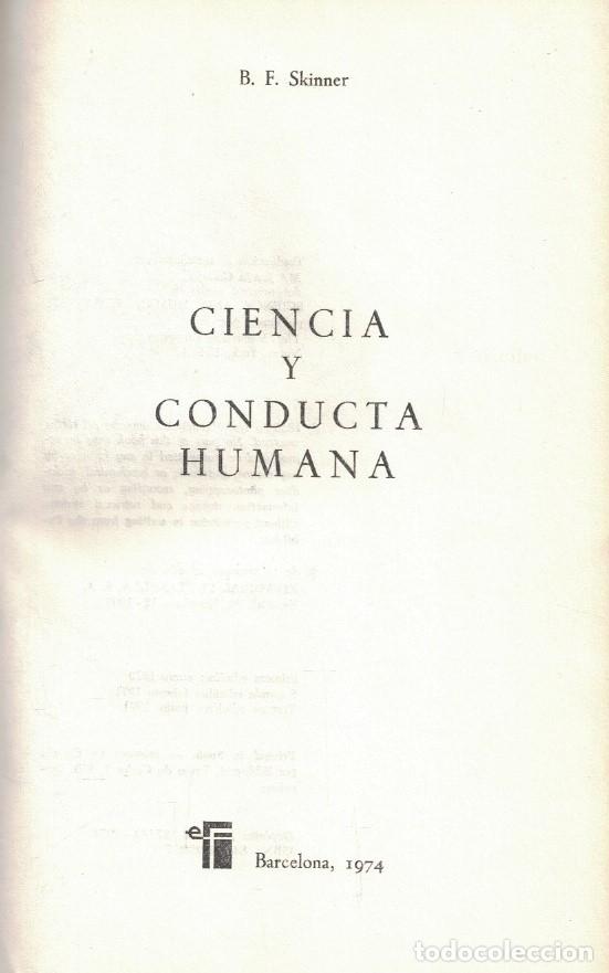 Libros: CIENCIA Y CONDUCTA HUMANA. - Skinner. B. F.,