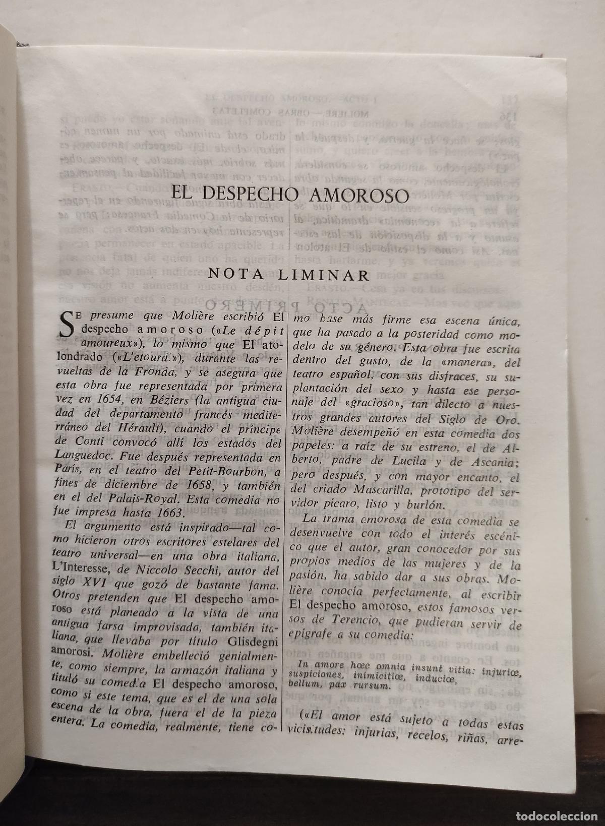 Libros: OBRAS COMPLETAS - MOLIERE - Foto 7