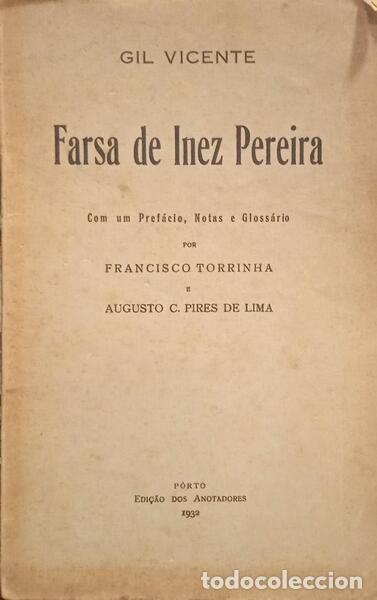 Libros: VICENTE. (Gil) - FARSA DE INEZ PEREIRA. - Foto 1