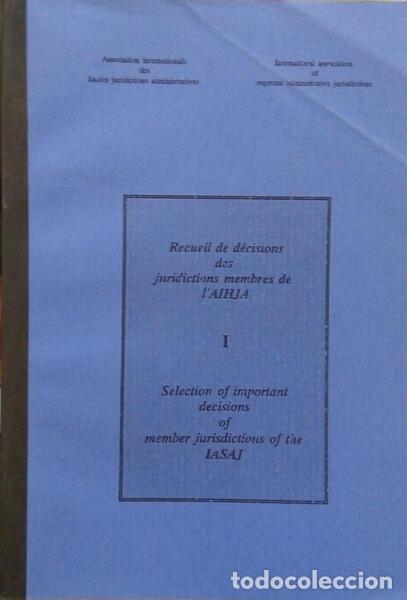 Libros: RECUEIL DE D&Eacute;CISIONS DES JURIDICTIONS MEMBRES DE L&acute;AIHJA. [VOL. I E II]