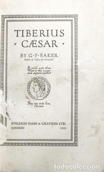 Libros: BAKER. (G. P.) - TIBERIUS CAESAR. - Foto 1