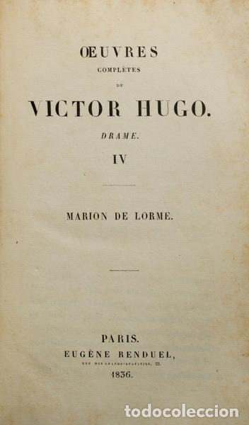 Libros: HUGO. (Victor-Marie) - MARION DE LORME. [3 OBRAS] - Foto 1
