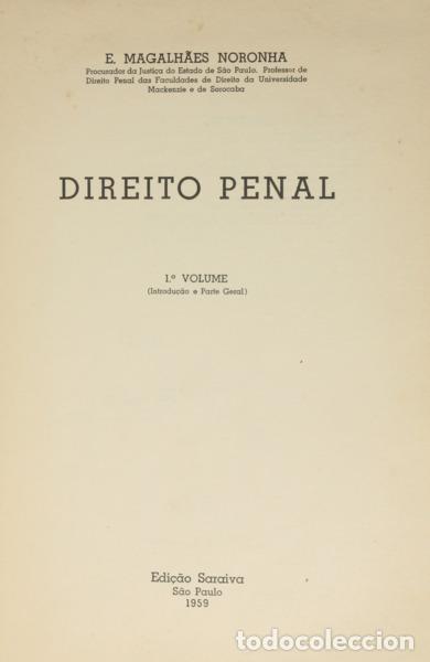 Libros: MAGALH&Atilde;ES NORONHA. (E.) - DIREITO PENAL. [4 VOLS.] - Foto 1