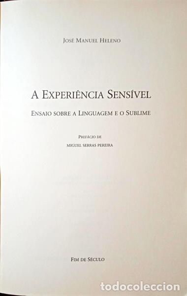 Libros: HELENO. (Jos&eacute; Manuel) - A EXPERI&Ecirc;NCIA SENS&Iacute;VEL. - Foto 2