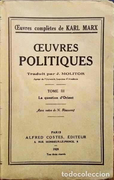 Libros: MARX. (Karl) - CEUVRES POLITIQUES. - Foto 3