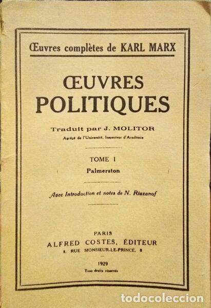 Libros: MARX. (Karl) - CEUVRES POLITIQUES. - Foto 1