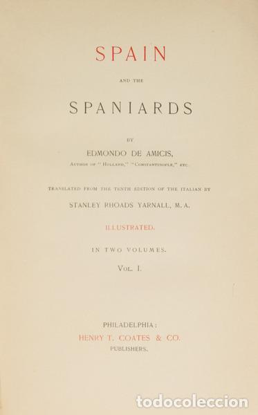 Libros: AMICIS. (Edmondo de) - SPAIN AND THE SPANIARDS. [2 VOLS] - Foto 1