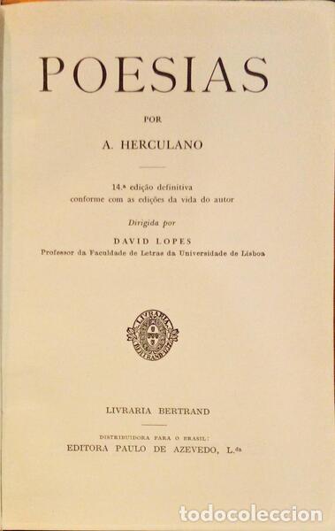 Libros: HERCULANO. (Alexandre) - POESIAS. - Foto 1