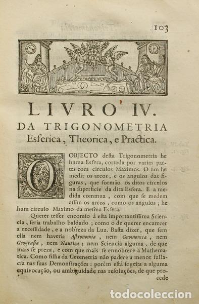 Libros: CAMPOS. (Padre Manuel de) - TRIGONOMETRIA PLANA, E ESFERICA - Foto 3