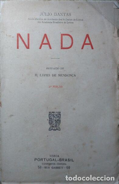 Libros: DANTAS. (J&uacute;lio) - NADA. [3.&ordf; EDI&Ccedil;&Atilde;O] - Foto 1