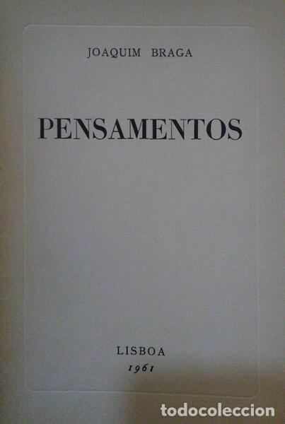 Libros: BRAGA. (Joaquim) - PENSAMENTOS. - Foto 1