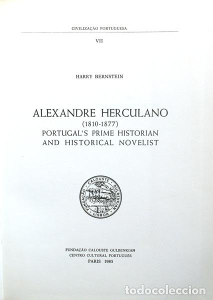 Libros: BERNSTEIN. (Harry) - ALEXANDRE HERCULANO (1810-1877). - Foto 1
