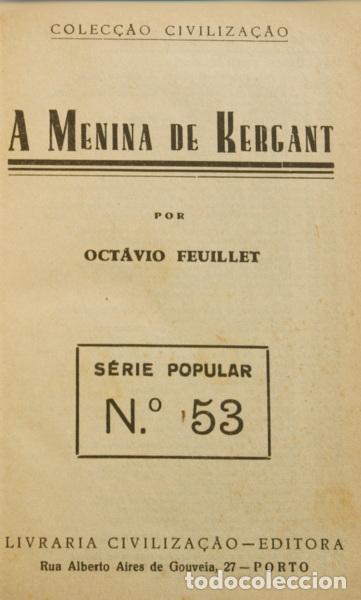 Libros: FEUILLET. (Oct&aacute;vio) - A MENINA DE KERGANT. - Foto 2