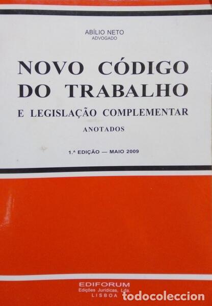 Libros: NETO. (Ab&iacute;lio) - NOVO C&Oacute;DIGO DO TRABALHO E LEGISLA&Ccedil;&Atilde;O COMPLEMENTAR ANOTADOS. - Foto 1