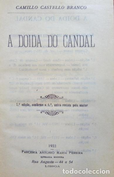 Libros: CASTELO BRANCO. (Camilo) - A DOIDA DO CANDAL. - Foto 2