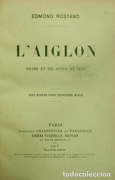 Libros: ROSTAND. (Edmond) - L&#39;AIGLON. - Foto 1