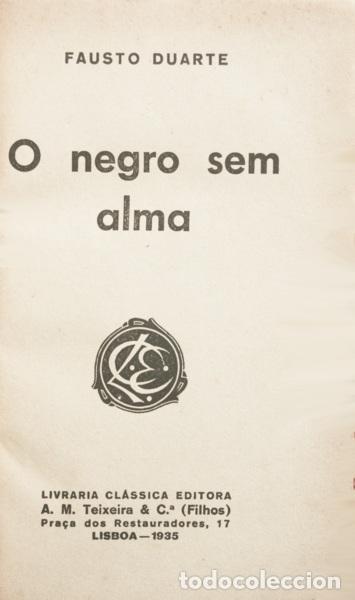 Libros: DUARTE. (Fausto) - O NEGRO SEM ALMA. - Foto 1
