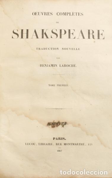 Libros: SHAKESPEARE. (William) - OEUVRES COMPL&Egrave;TES. - Foto 1