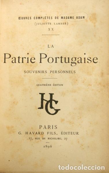 Libros: ADAM. (Juliette) - LA PATRIE PORTUGAISE. - Foto 1