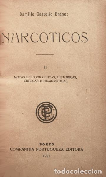 Libros: CASTELO BRANCO. (Camilo) - NARCOTICOS. - Foto 2