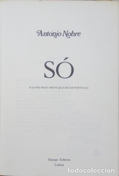 Libros: NOBRE. (Ant&oacute;nio) - S&Oacute;. [MARUJO EDITORA - 1986] - Foto 1