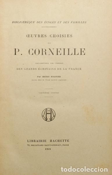 Libros: CORNEILLE. (Pierre) - OEUVRES CHOISES. - Foto 1