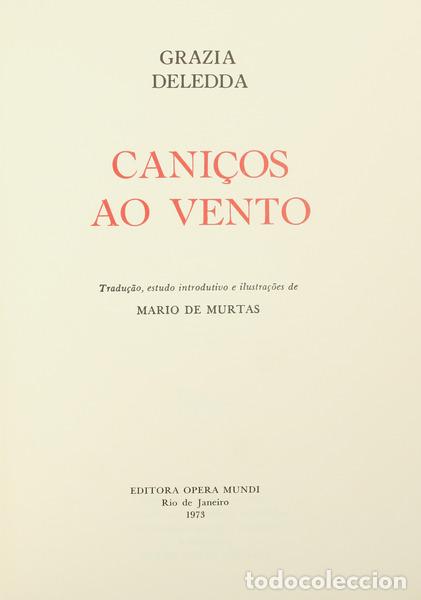 Libros: DELEDDA. (Grazia) - CANI&Ccedil;OS AO VENTO.