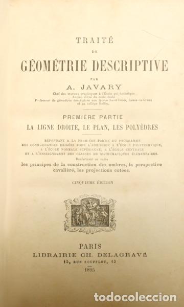 Libros: JAVARY. (A.) - TRAIT&Eacute; DE G&Eacute;OM&Eacute;TRIE DESCRIPTIVE. [2 VOLUMES] - Foto 1