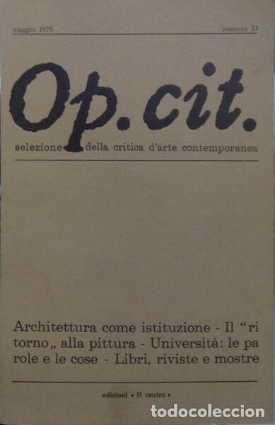 Libros: OP. CIT., N.ᵒˢ 33-57,1975-1983. - Foto 1