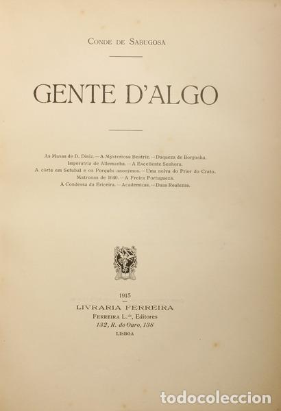 Libros: SABUGOSA. (Conde de) - GENTE D�ALGO. - Foto 1